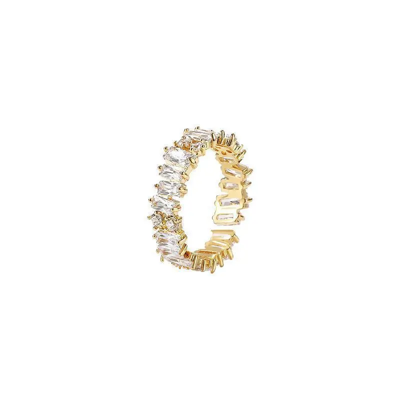 Fashion Multicolor Charm Metal Opening Adjustable Rings Women Round Square Stone Luxury Party Ring Jewelry Bague Femme