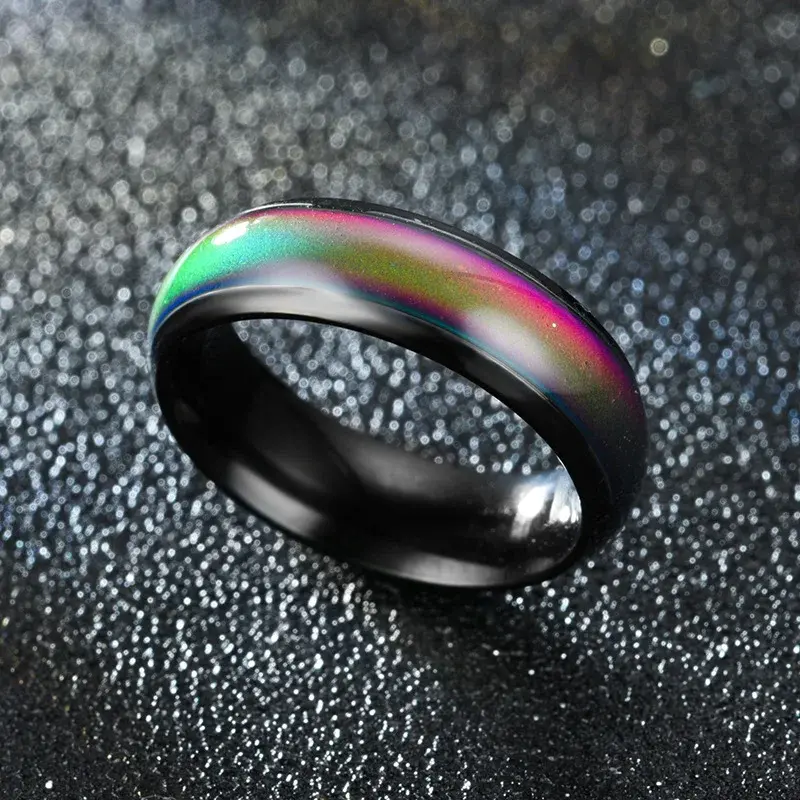 Stainless Steel Mood Ring Changing Color Rings Emotion Feeling Temperature Ring for Women Men Couples Rings Fashion Jewelry