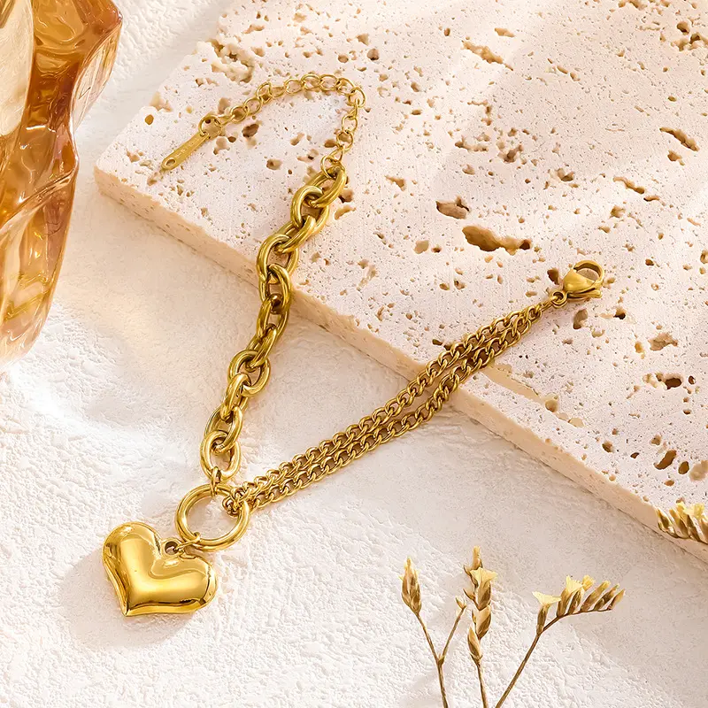 New Fashion Stainless Steel Personality Simple Punk Retro Hip-hop High Temperament Personal Round Chain Titanium Metal Bracelet