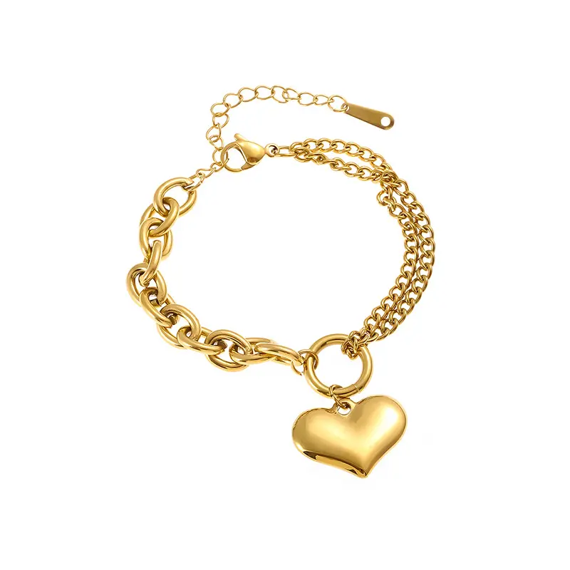 New Fashion Stainless Steel Personality Simple Punk Retro Hip-hop High Temperament Personal Round Chain Titanium Metal Bracelet