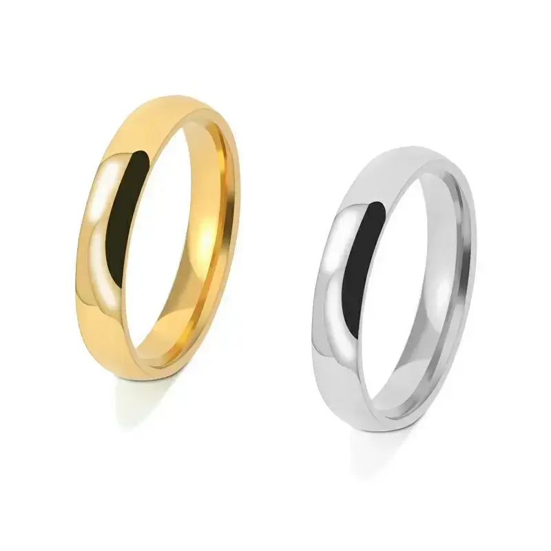 High Quality Classic Stainless Ring Fashion Stainless Steel Ring  Gold Plated Silver Color Knuckle Rings Wedding Ring for Women