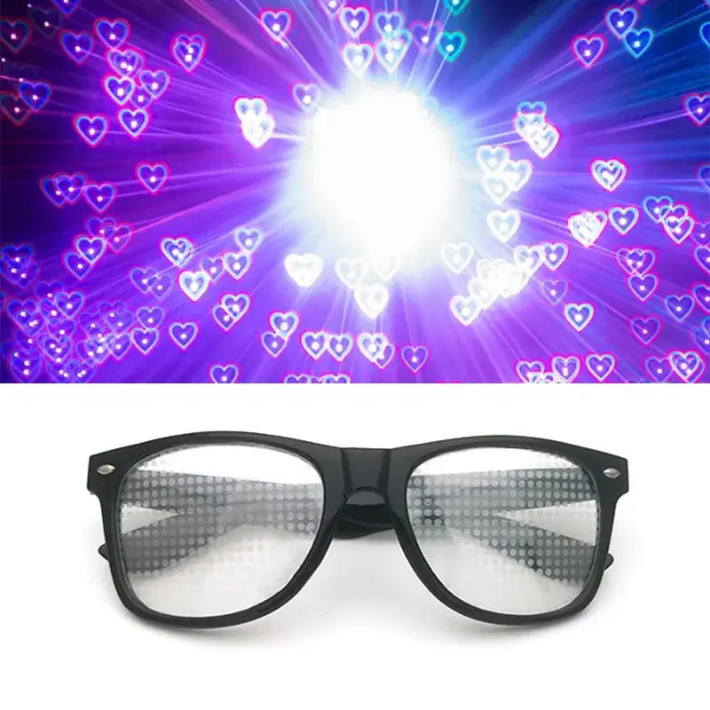 Women Fashion Diffractive Optical Fireworks Glasses Special Effect Sunglasses Adult Dance Light Show Sunglasses Female Glasses