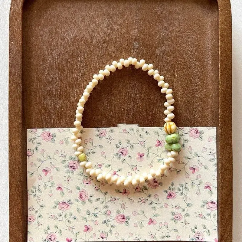 Fashion Handmade Pear Bead Charm Bracelet Personalized Women Ins Bohemia Lovely Fruit Beaded Bracelet Summer Beach Party Gifts