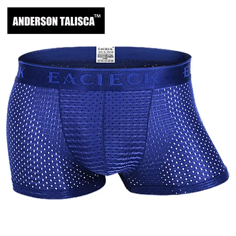 New Brand Silk Hollow New Mens Boxers Underwear Men Boxer Ropa Interio Man Penis Cueca Masculina Size M-3XL