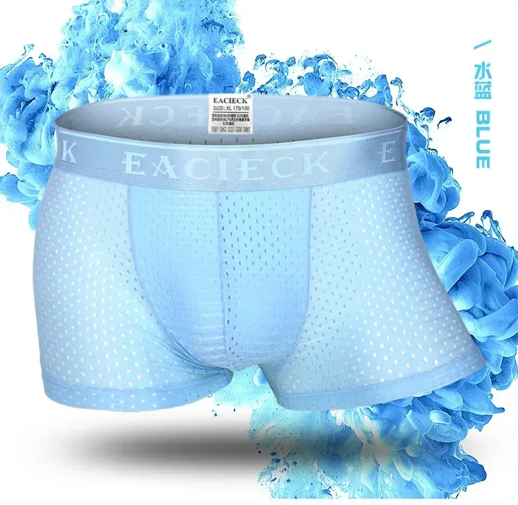 New Brand Silk Hollow New Mens Boxers Underwear Men Boxer Ropa Interio Man Penis Cueca Masculina Size M-3XL