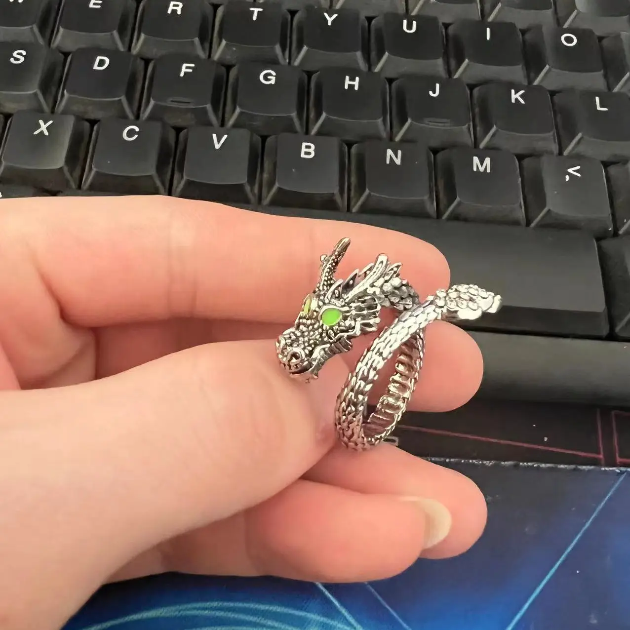 Vintage Dragon Knuckle Rings Fashion Men Punk Egyptian Pharaoh Hip Hop Adjustable Dragon Ring Accessories Anillos Goticos