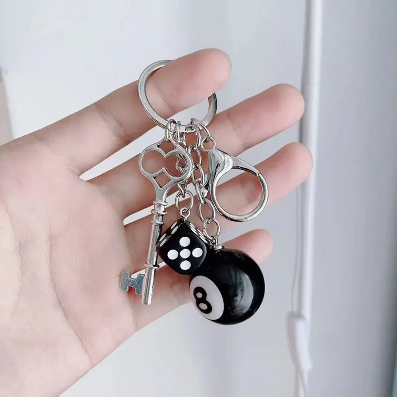 Product Key Dice Black Eight Ball Pendant Bag Pendant Handmade Diy Pendant Ornaments Suitable Key Chains Cool Decorations