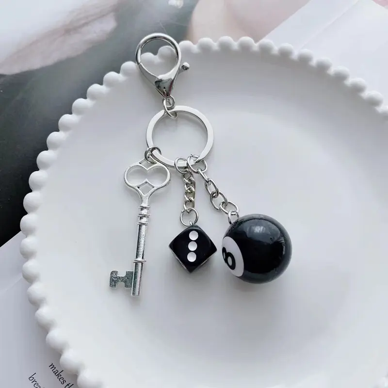 Product Key Dice Black Eight Ball Pendant Bag Pendant Handmade Diy Pendant Ornaments Suitable Key Chains Cool Decorations