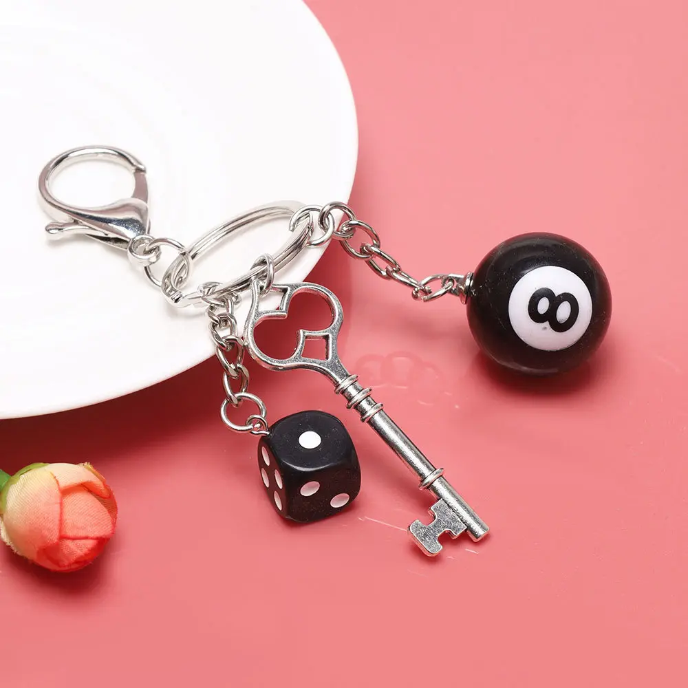 Product Key Dice Black Eight Ball Pendant Bag Pendant Handmade Diy Pendant Ornaments Suitable Key Chains Cool Decorations