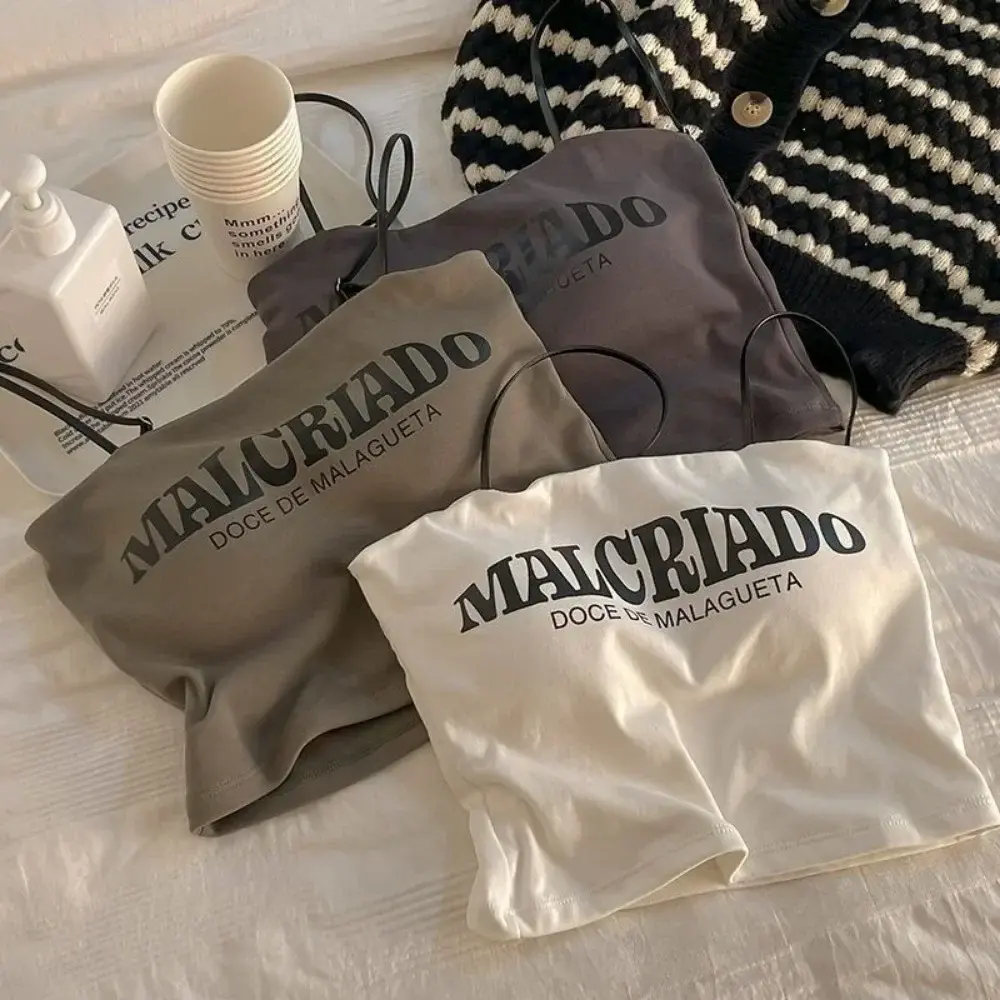 New Women's Suspenders Women's Tops Including Chest Pad Short Style Underwear One Piece Casual Laydown Letters Printing