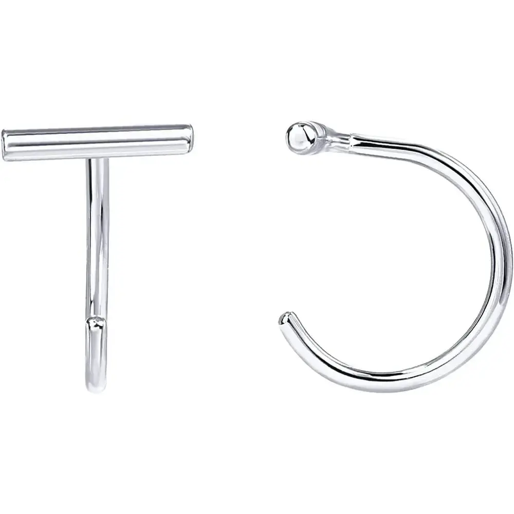 Fashion Moissanites Classic Hoop Earring C-Shaped Four Claw Single CZ Ear Hook Piercing Earrings for Women Minimalism Jewelry