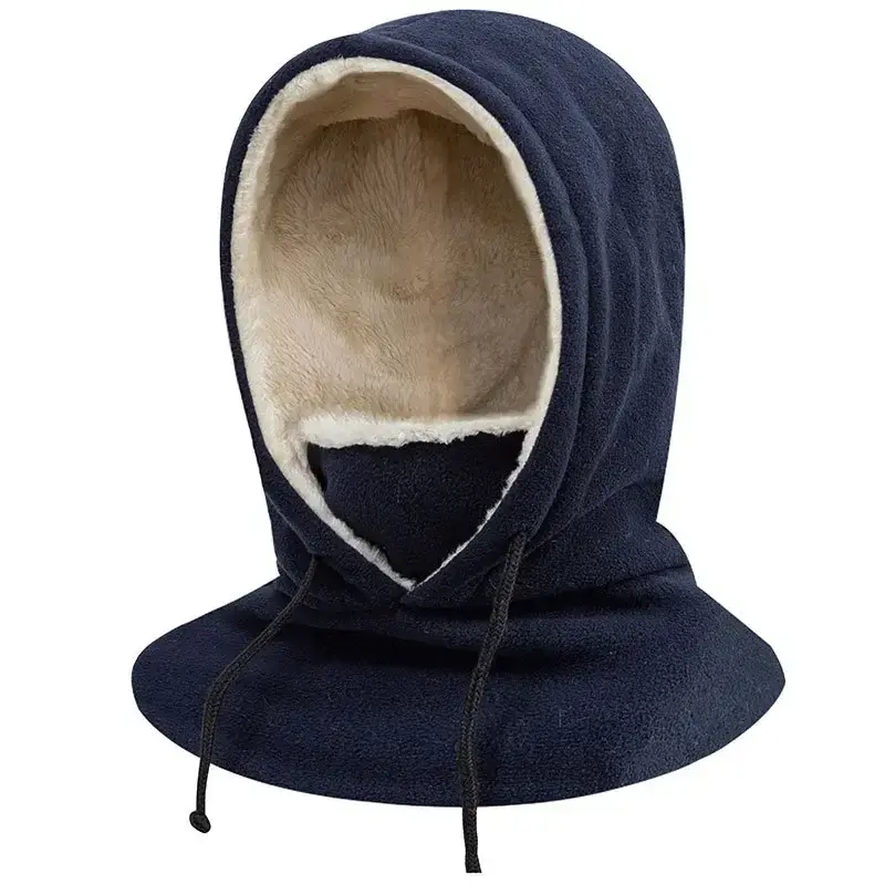 New Winter Men Women Cold Cycling Hooded Cap Drawstring Cap Head Covering Face Scarf Hat