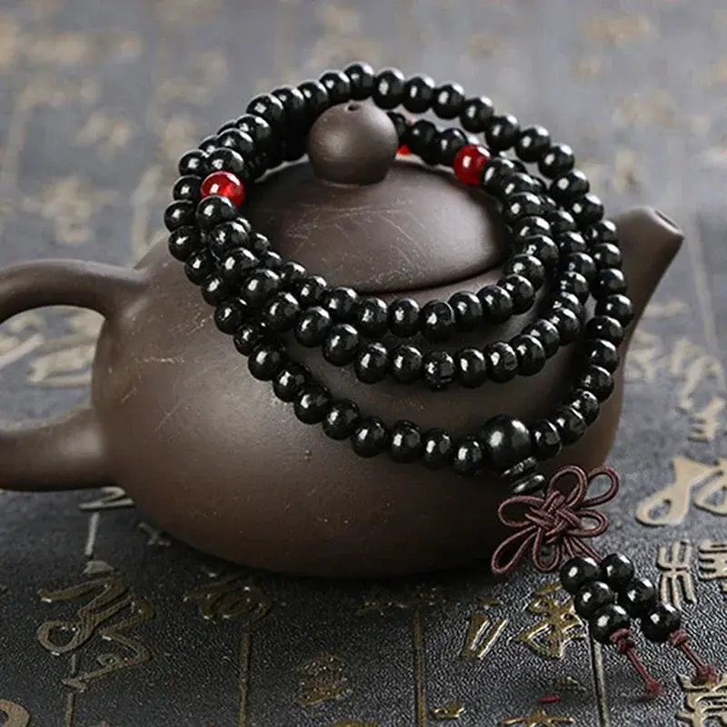 New 6/8mm Natural Sandalwood Buddhist Buddha Meditation 108 Beads Wood Prayer Bead Mala Bracelet Women Men Jewelry