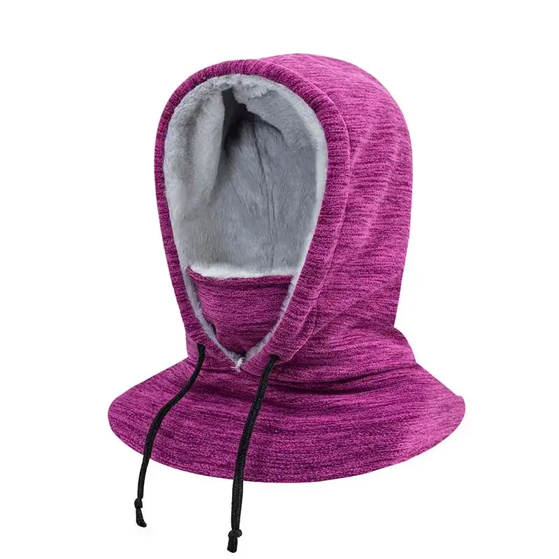 New Winter Men Women Cold Cycling Hooded Cap Drawstring Cap Head Covering Face Scarf Hat