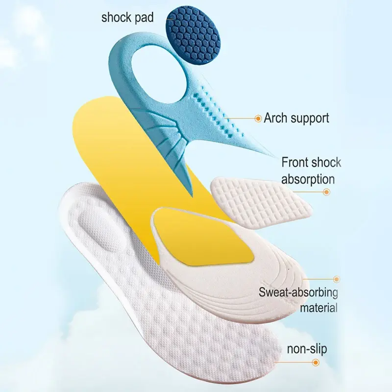 Can Cut Cloth Kids Foam Insoles Breathable Sweat Shock Absorbant Shoes Pads Light Weight Deodorization Sport Childrens Insole