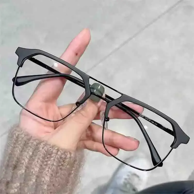 High Quality Fashion Square Black Frame Myopia Glasses Anti-blue Light Women Men Near Sight Eyeglasses Unisex Goggles Di0opters