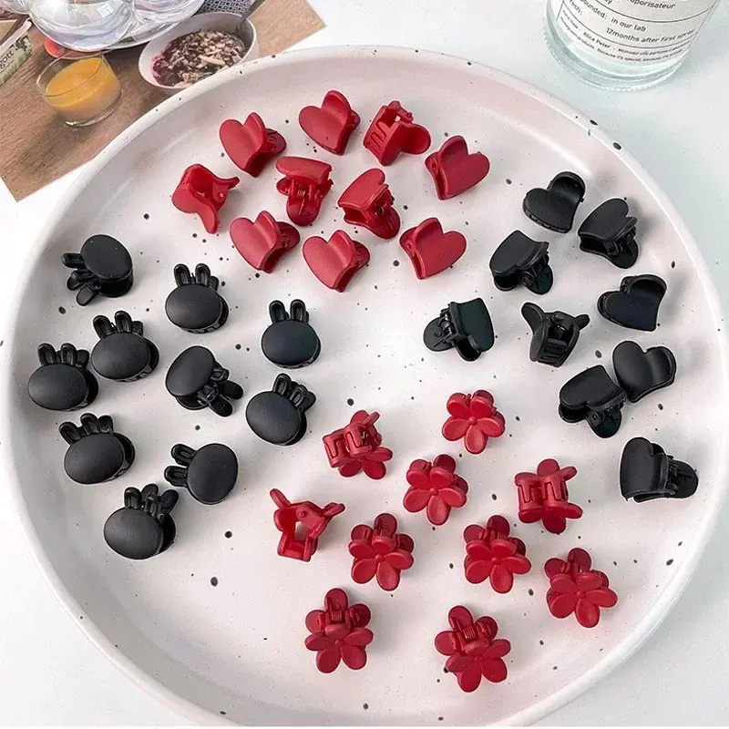 12Pcs Fashion Mini Heart Rabbit Shape Small Claw Clips Girl Cute Flower Hair Clips Hair Accessories Kids Girl Child Styling Tool