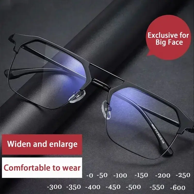 High Quality Fashion Square Black Frame Myopia Glasses Anti-blue Light Women Men Near Sight Eyeglasses Unisex Goggles Di0opters
