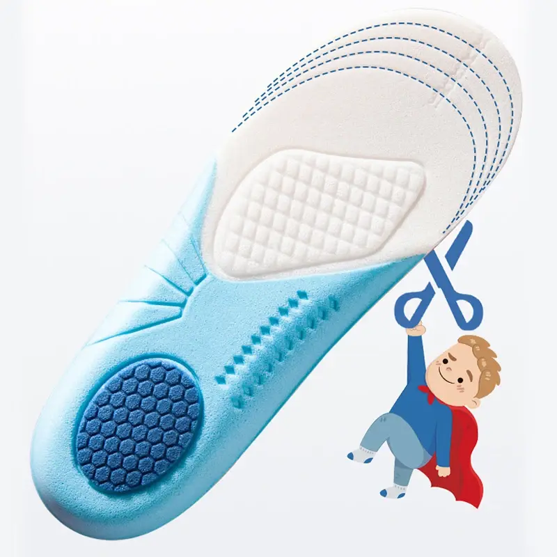 Can Cut Cloth Kids Foam Insoles Breathable Sweat Shock Absorbant Shoes Pads Light Weight Deodorization Sport Childrens Insole