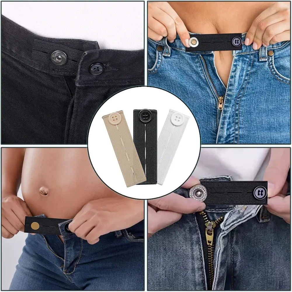 10PCS Obese Belt Tight Trousers Jeans Waist Extenders for Pants Button Skirts Maternity Garment Button Hooks No Sewing Require