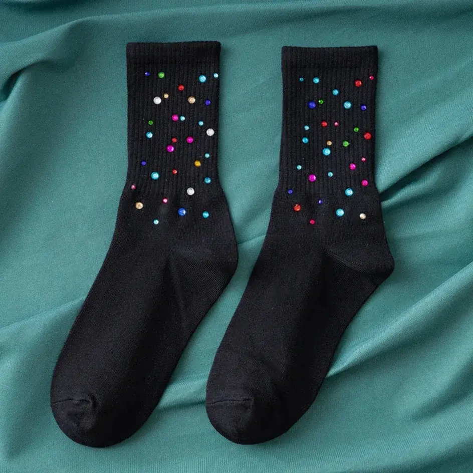 Sexy Diamond Sparkly Socks Women Fashion Winter Glitter Socks Breathable Shiny Stockings Female Harajuku Rhinestone Loose Socks