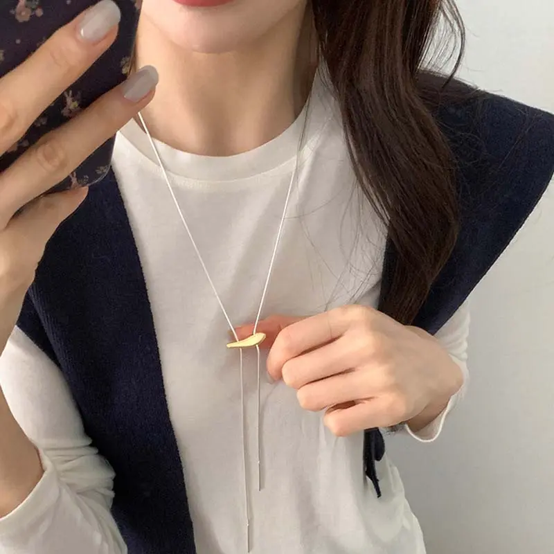 Fashion Long Pull Adjustable Necklaces Women Luxury Elegant Silver Metal Snake Bone Chain Necklace Jewelry Accessories Gift