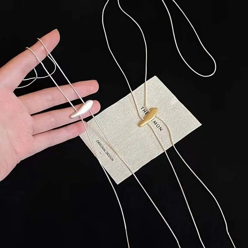 Fashion Long Pull Adjustable Necklaces Women Luxury Elegant Silver Metal Snake Bone Chain Necklace Jewelry Accessories Gift