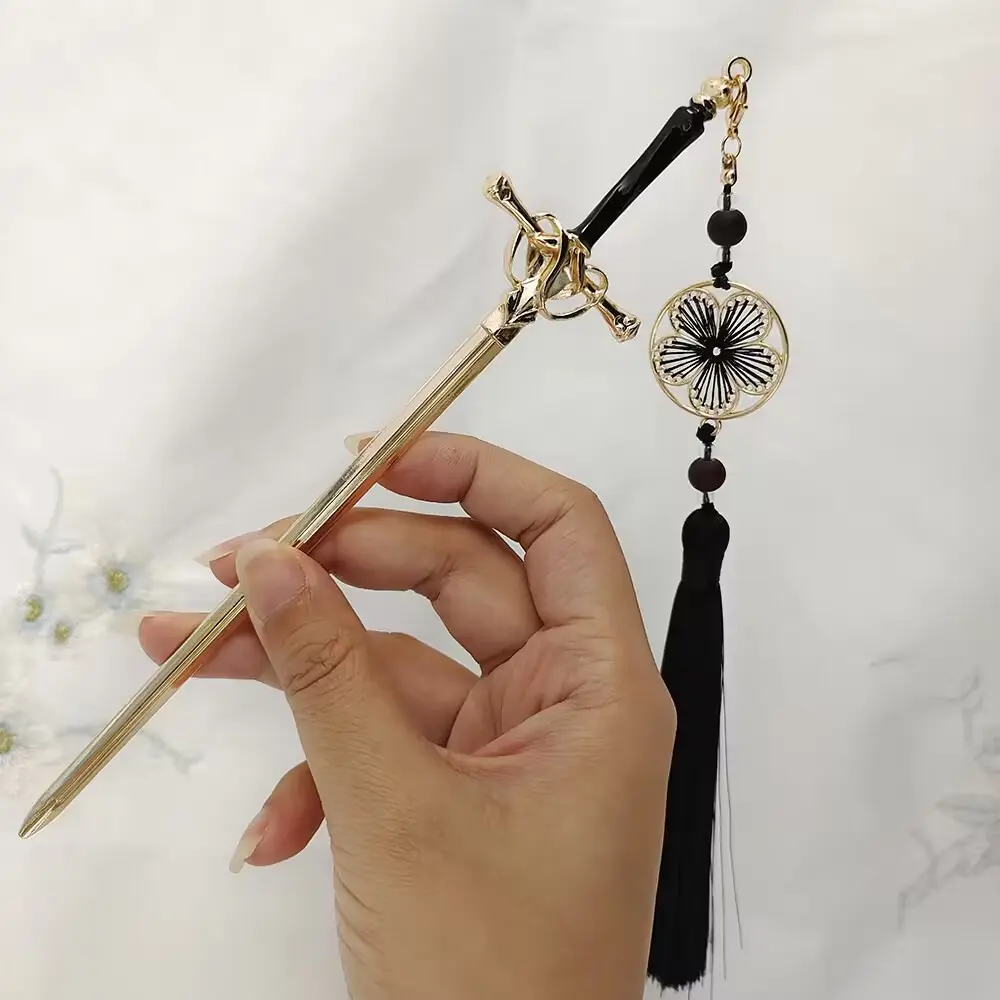 Retro Antique Metal Sword Hairpin Women's Fashion Chinese Simple Creative Pan Hairpin Jewelry Temperament Headwear Accessories