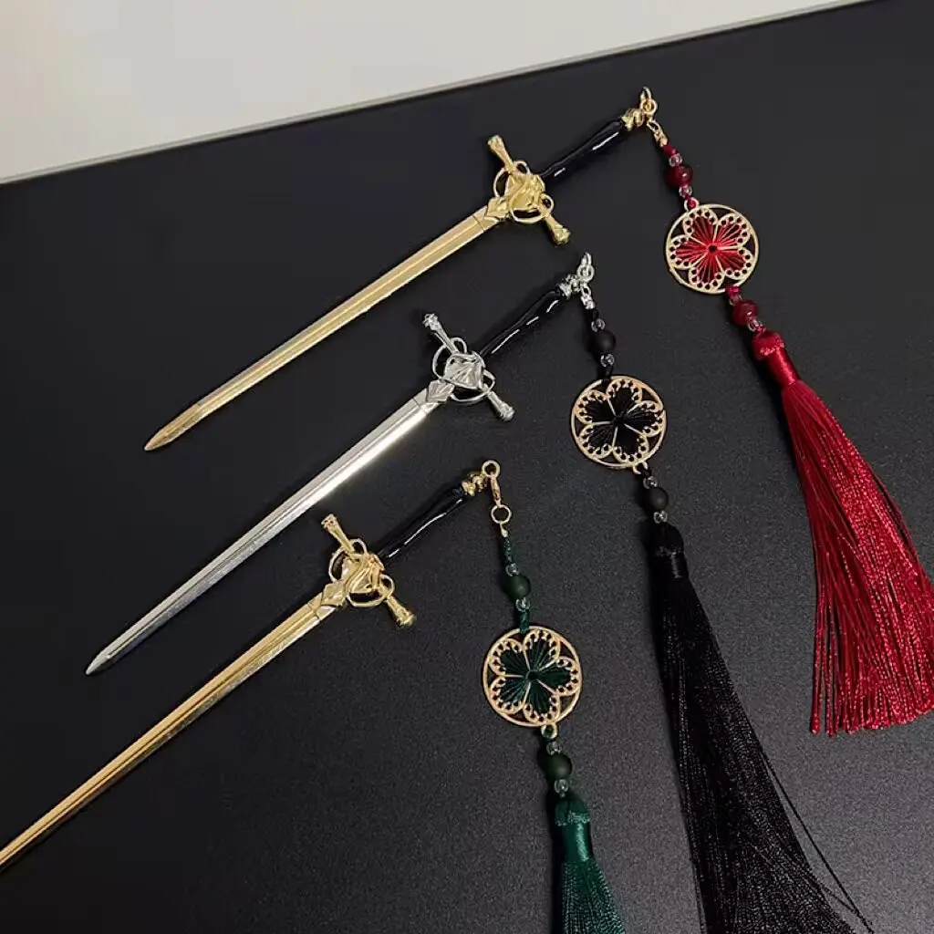 Retro Antique Metal Sword Hairpin Women's Fashion Chinese Simple Creative Pan Hairpin Jewelry Temperament Headwear Accessories