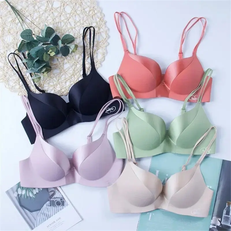 Seamless Sexy Lingerie Deep V 3/4 Cup Push Up Women Bra Comfortable Breathable Underwear Wireless Female Bralette Intimates