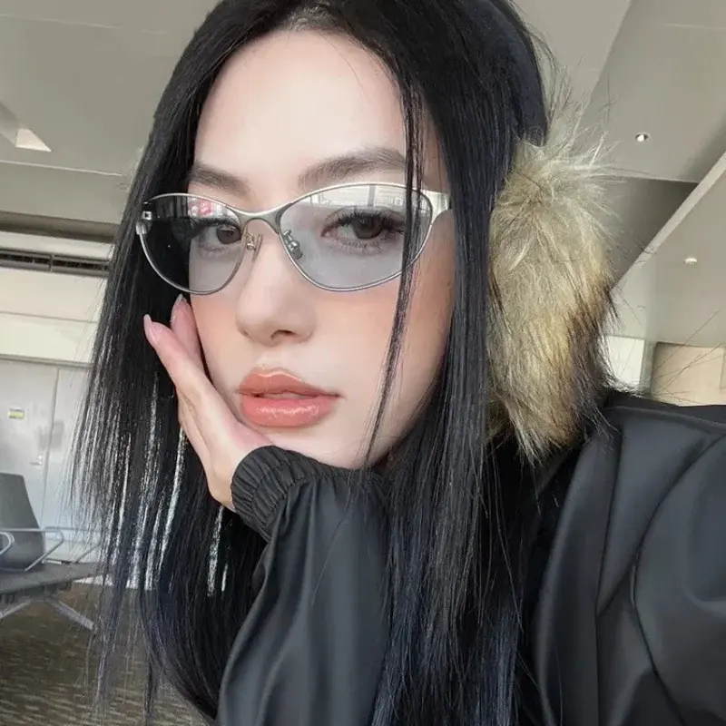 Fashion Y2k Sunglasses Women Men Cat Eye Designer Hot Girl Sun Glasses Steampunk Metal Frame Shades Uv400 Eyewear Eyeglasses