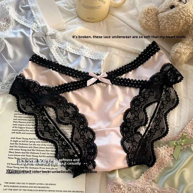 Fashion Sexy Lace Underwear Pure Cotton Crotch Sexy Triangle Panties Women's Innerwear Comfortable Breathable Ladies Briefs