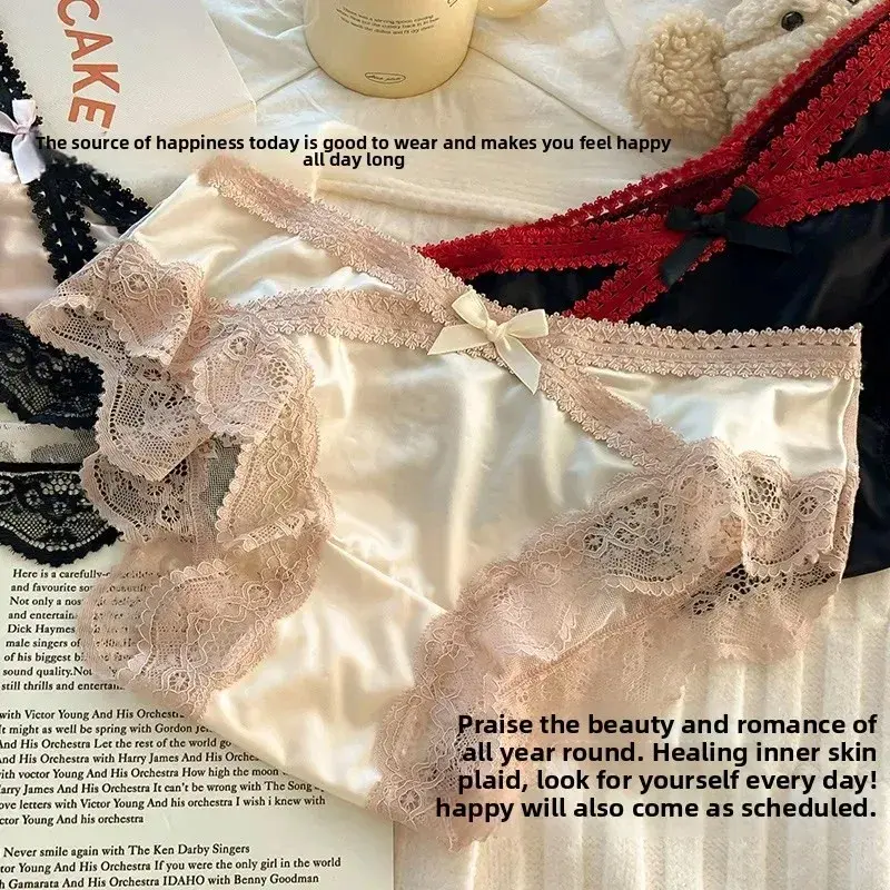 Fashion Sexy Lace Underwear Pure Cotton Crotch Sexy Triangle Panties Women's Innerwear Comfortable Breathable Ladies Briefs