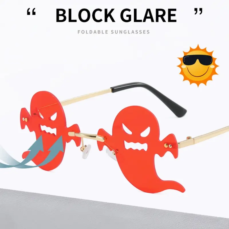 Fashion Funny Eyeglasses Christmas Halloween Decoration Eyewear Party Glasses Sunglasses Trendy Rimless Festival Sun Glasses