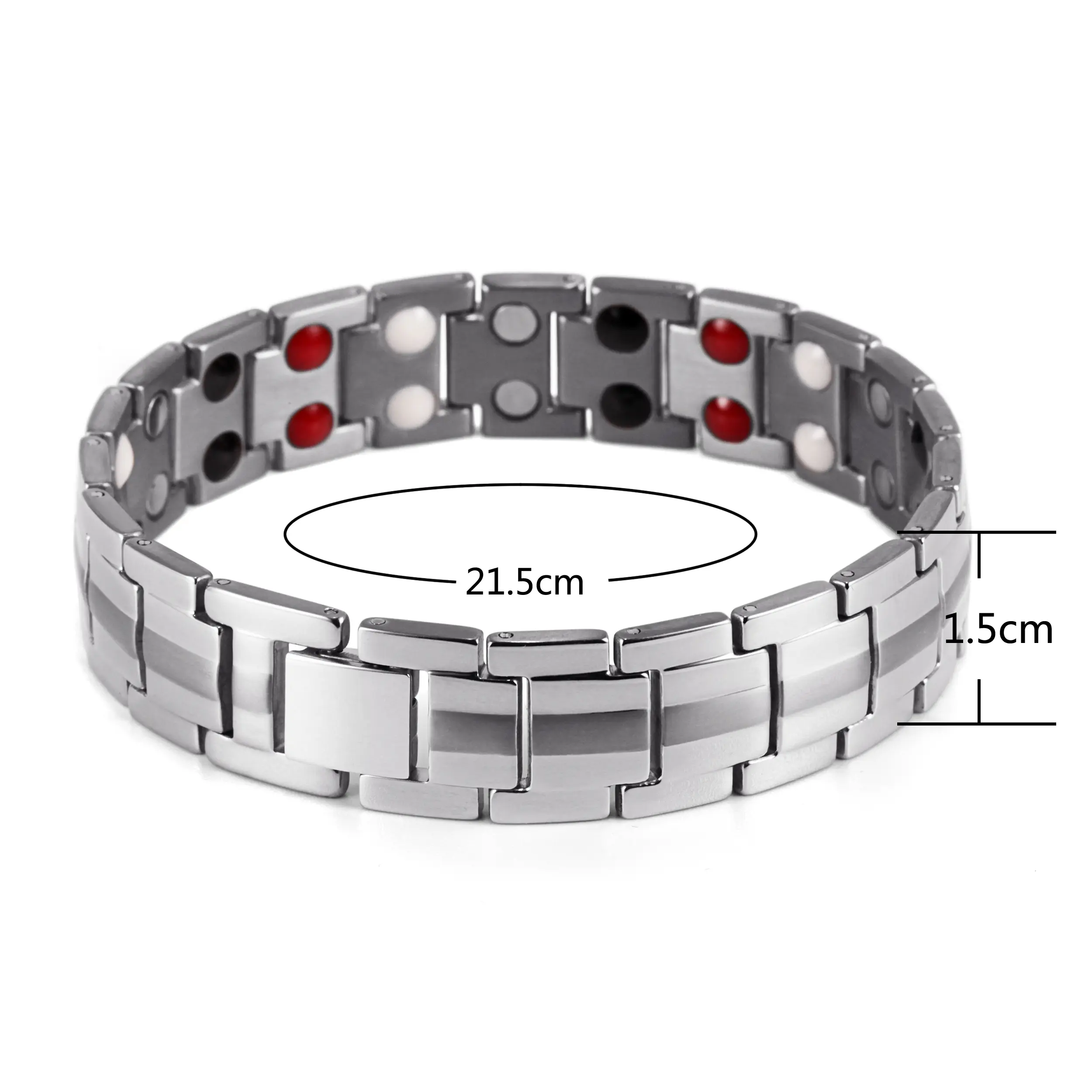 Fashion Stainless Steel Men Bracelet Magnetic Adjustable Men's Bracelet with Regulator Jewelry Ferromagnetic Material