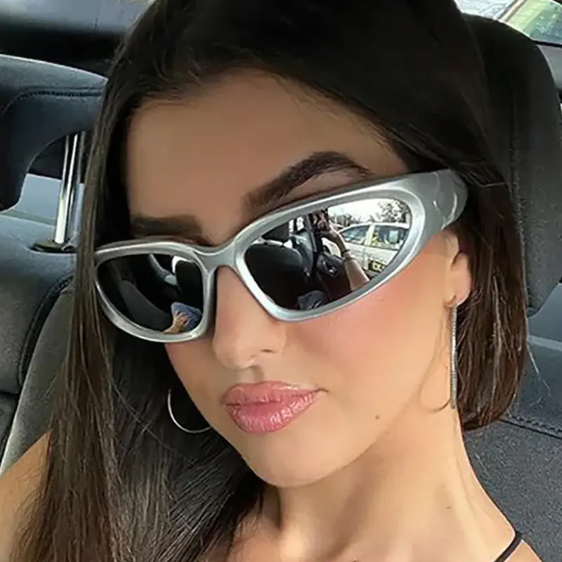 New Y2K Sports Punk Sunglasses Women Brand Designer Square Goggle Men Luxury Sun Glasses UV400 Colorful Mirror Fashion Eyewear