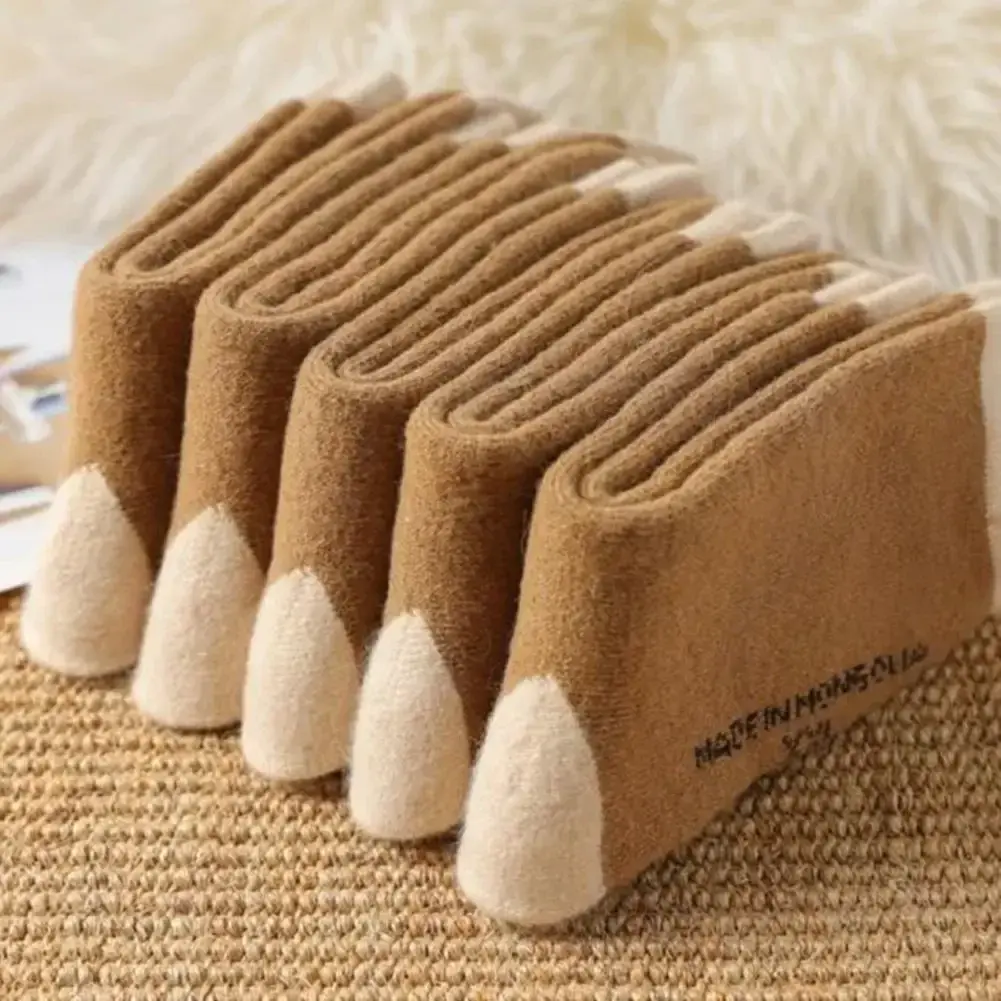 1 Pairs New Men's and Women's Socks Camel Hair Warm Socks Fashion Casual Autumn Winter Socks High Quality Camel