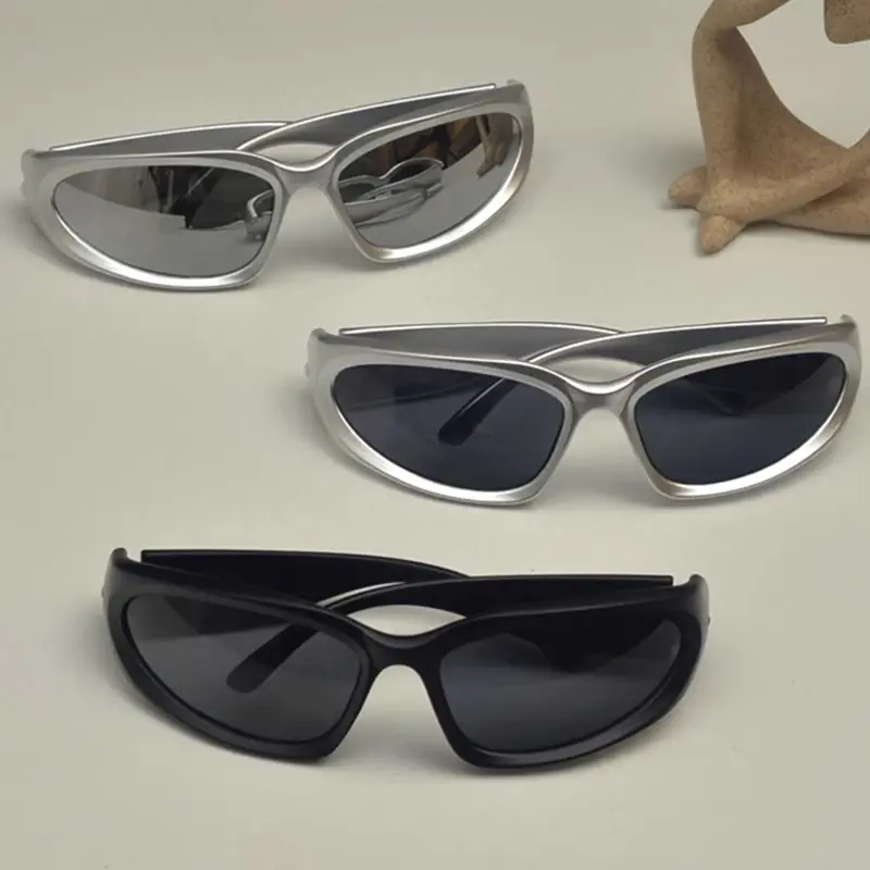 New Y2K Sports Punk Sunglasses Women Brand Designer Square Goggle Men Luxury Sun Glasses UV400 Colorful Mirror Fashion Eyewear