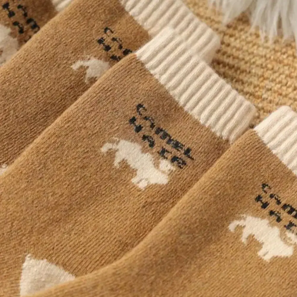 1 Pairs New Men's and Women's Socks Camel Hair Warm Socks Fashion Casual Autumn Winter Socks High Quality Camel