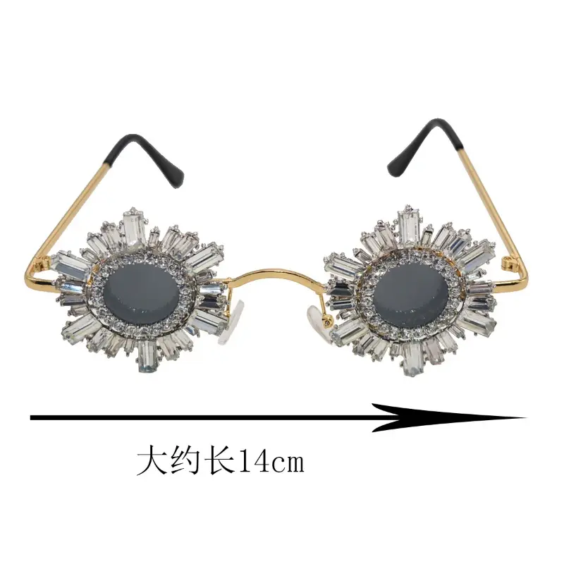 Round Dimond Sunglasses Children Crystals Sexy Girls Sun Glasses Rhinestone Child Shades for Party Oculos De Sol Feminino
