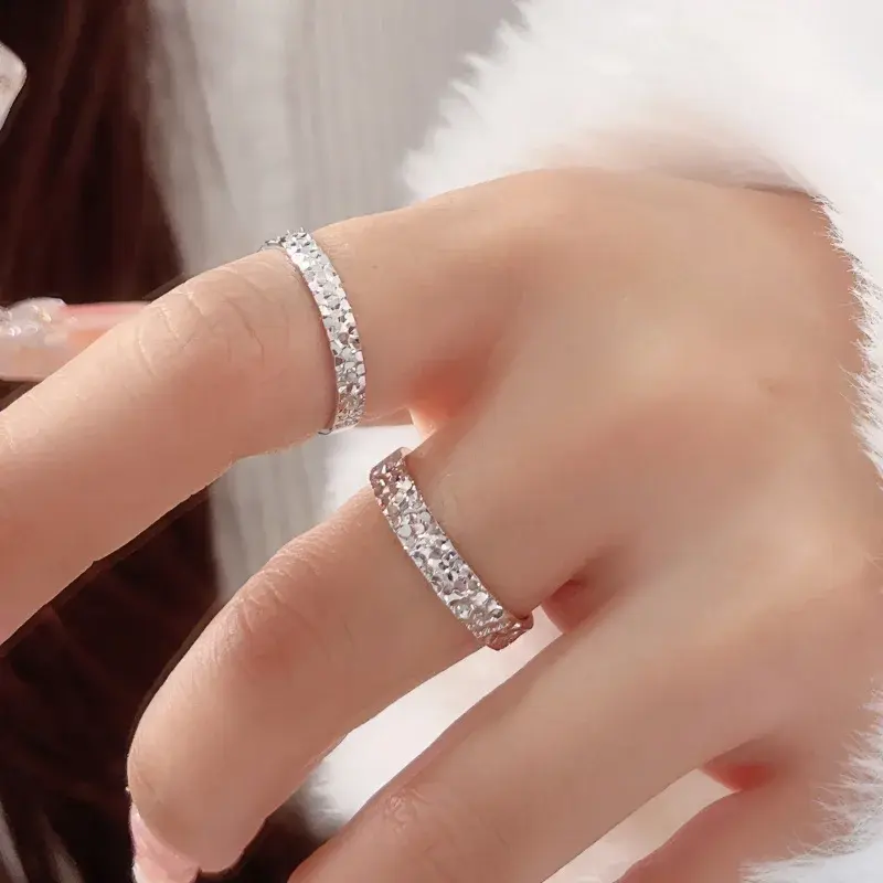 New Gold Silver Adjustable Rings Party Fine Jewelry Vintage Charm Geometric Nail Design Accessories Gift