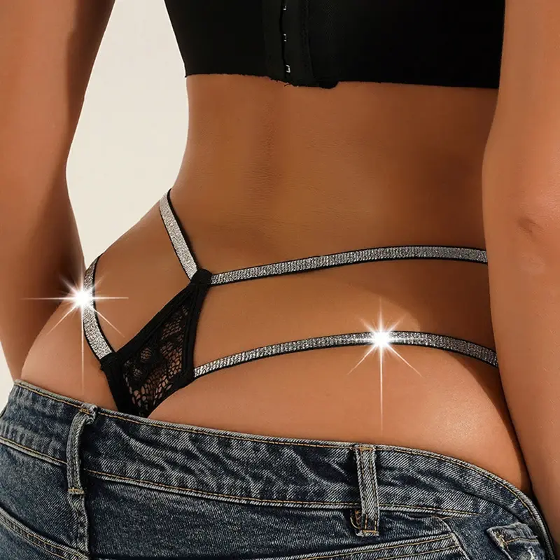 Fashion Sexy Panties Women Double Thin Belt High Waist Thong One Piece Trace Underwear Thongs Women Sexy Panties Women
