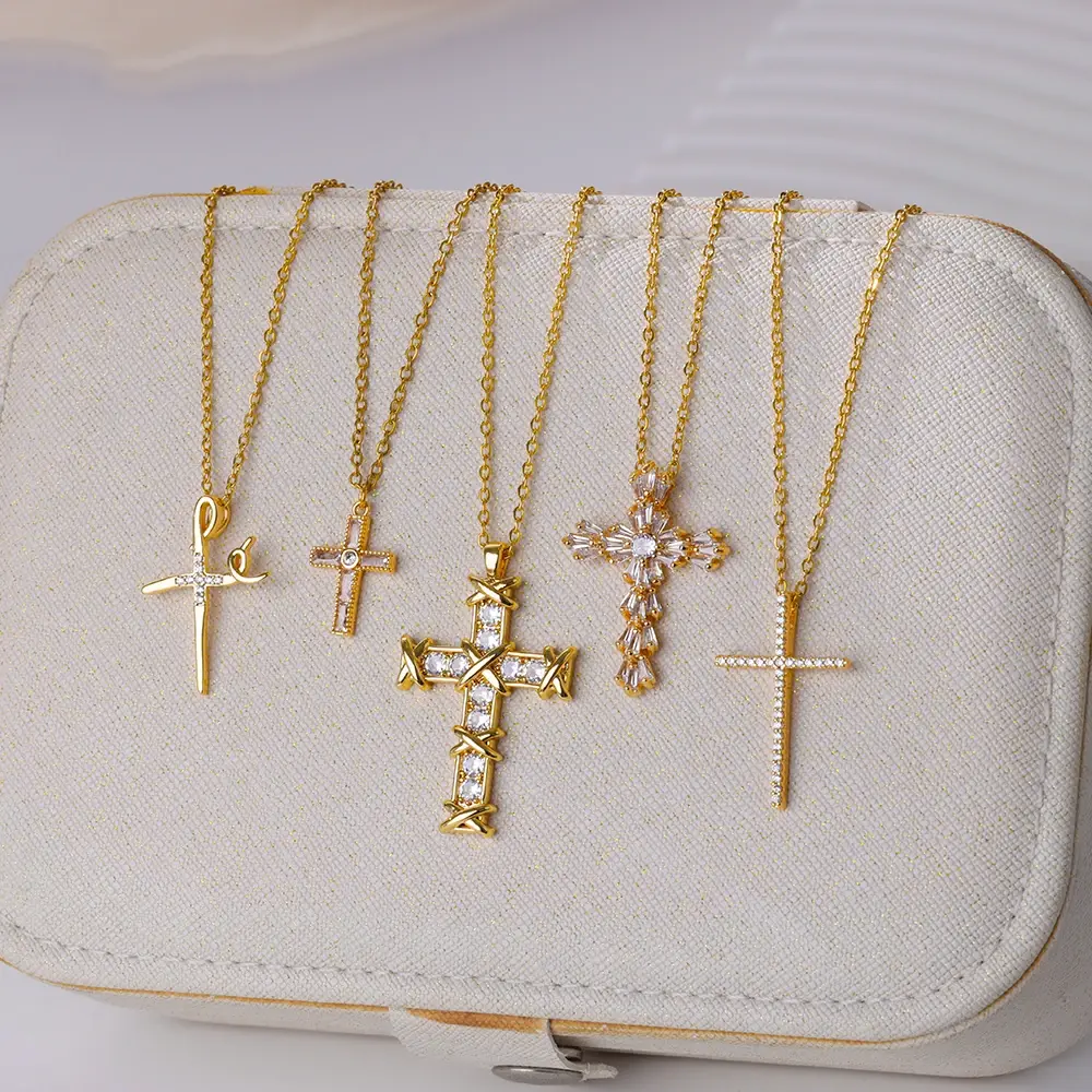New Goth Cross Jesus Pendant Necklace for Women Stainless Steel Luxury Necklace Trend Couple Jewelry Collares Mujer