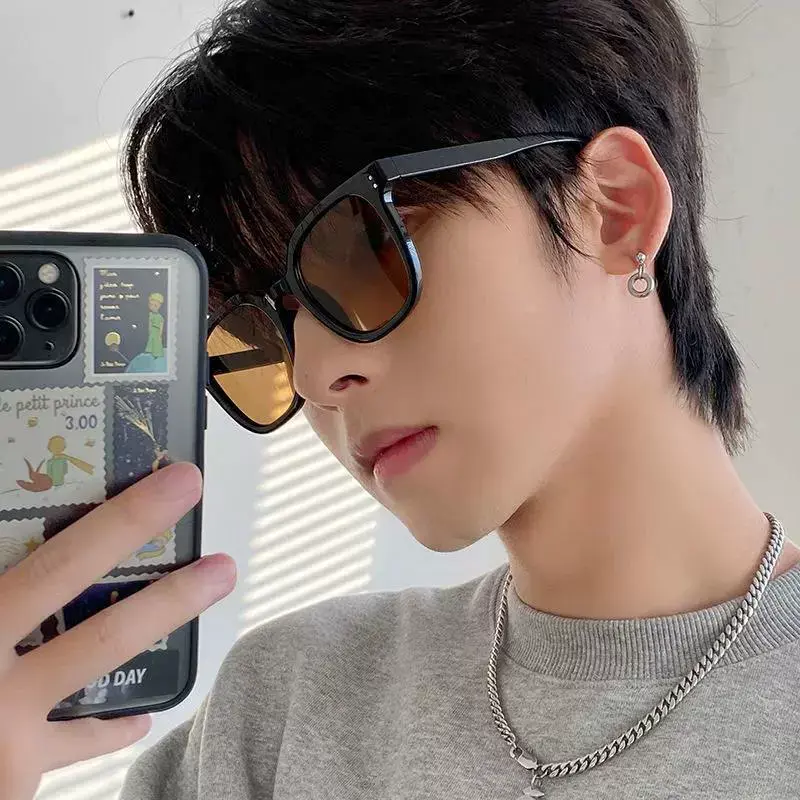 UV400 Summer Sunglasses Sun Protection Men's Fashion Sunglasses European and American Women's Personality Square-Rimmed Glas