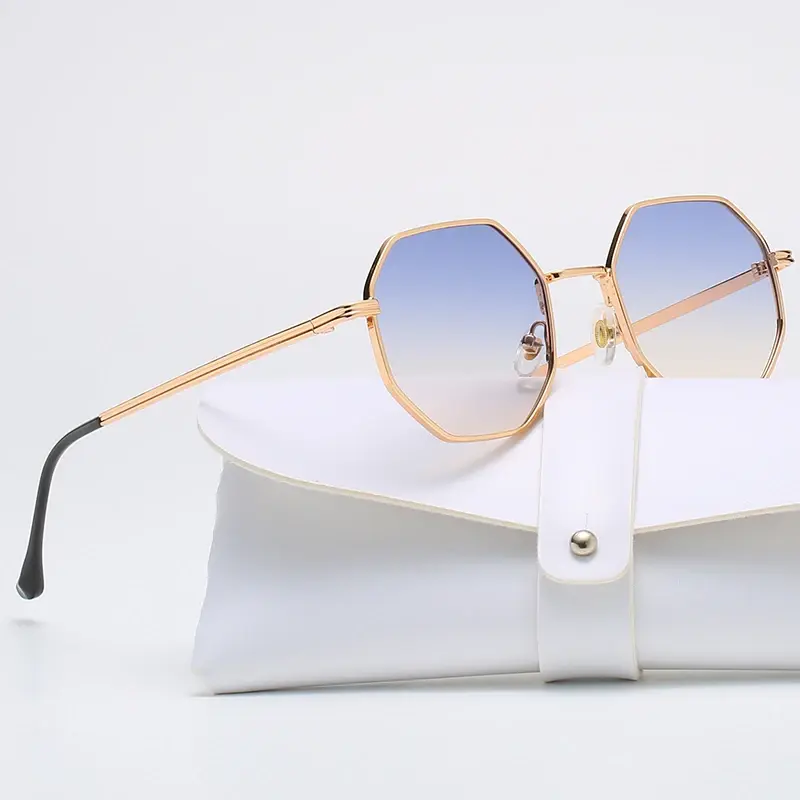 New Fashion Polygon Metal Sunglasses Vintage Frame for Women Sunglasses Men Luxury Sun Glasses Women Mirror Gafas De Sol Uv400