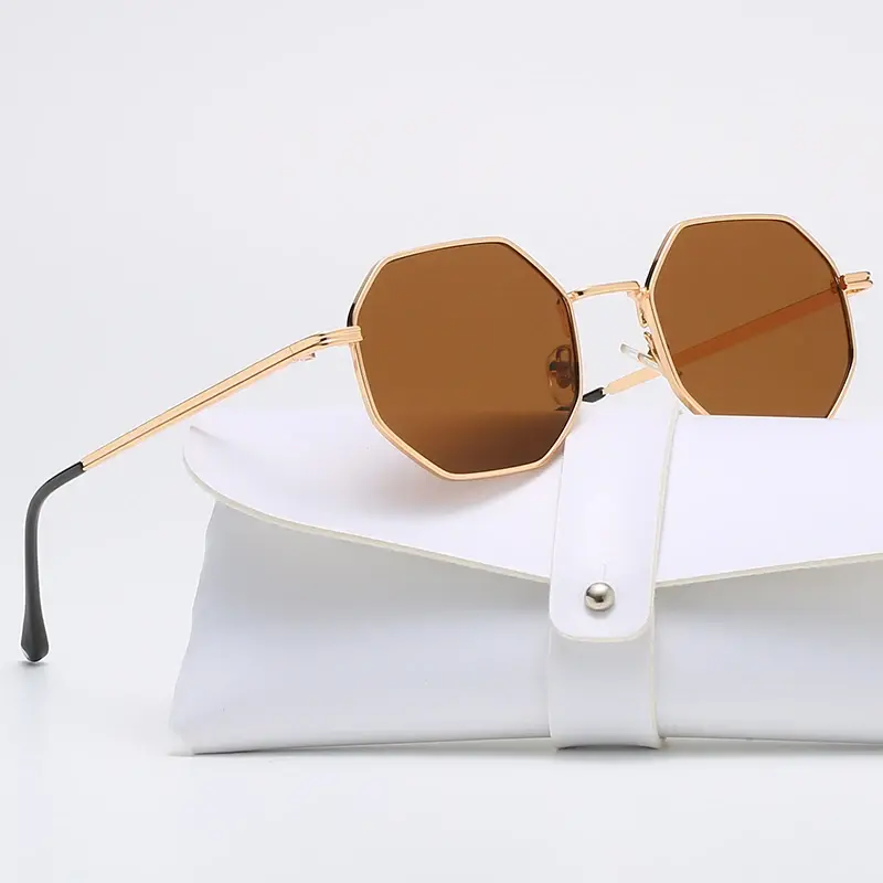 New Fashion Polygon Metal Sunglasses Vintage Frame for Women Sunglasses Men Luxury Sun Glasses Women Mirror Gafas De Sol Uv400
