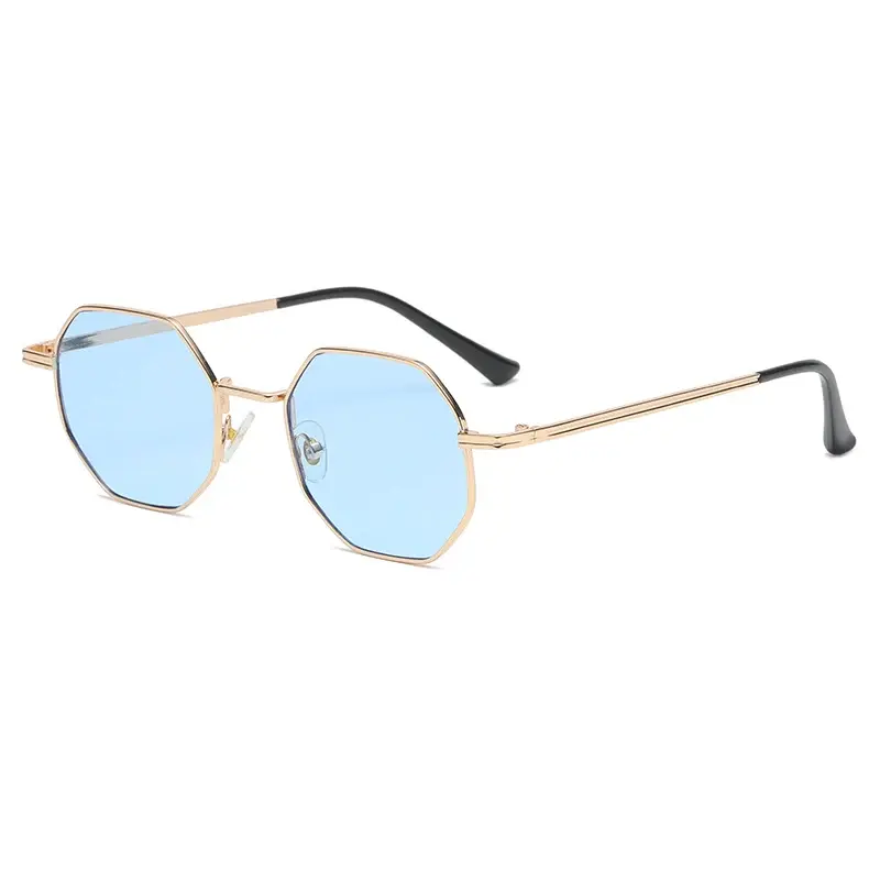 New Fashion Polygon Metal Sunglasses Vintage Frame for Women Sunglasses Men Luxury Sun Glasses Women Mirror Gafas De Sol Uv400