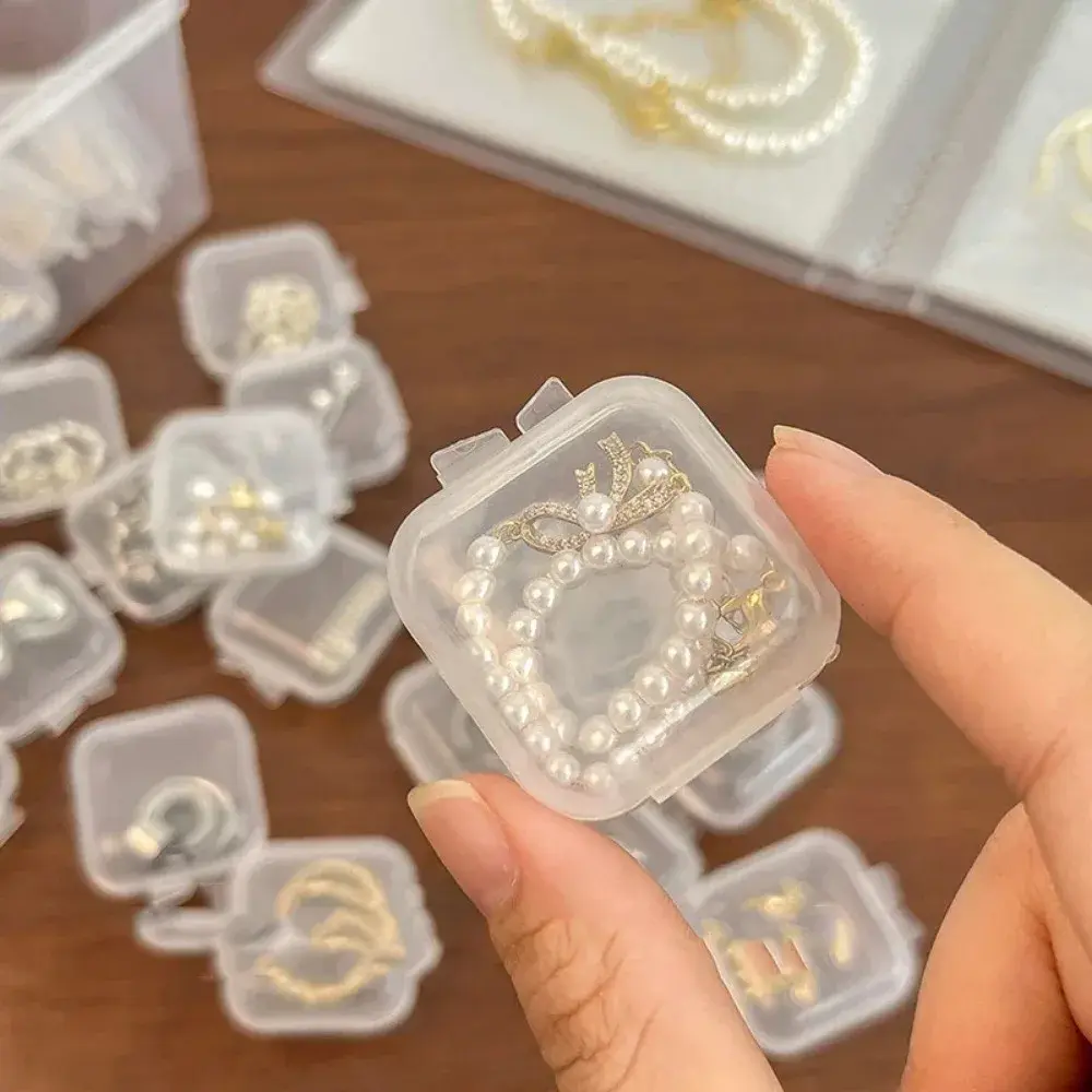 10PCS New Mini Clear Plastic Storage Box Jewelry Storage Case Transparent Storage Organizer Portable Jewelry Storages Box