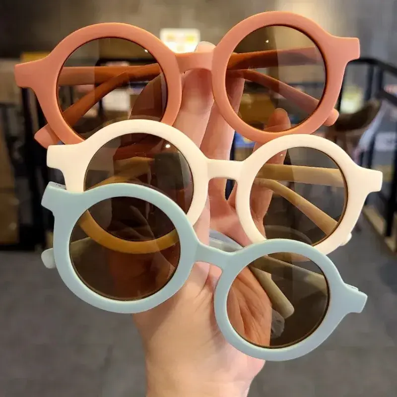 Round Children's Sunglasses Parent-child Frosted Glasses New Decorative Runway Shades for Trendy Children's Sunglasses
