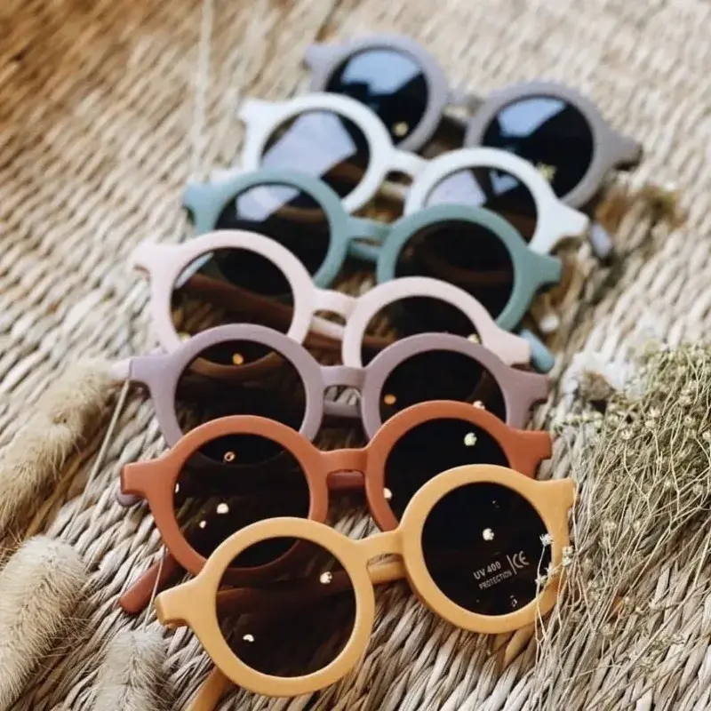 Round Children's Sunglasses Parent-child Frosted Glasses New Decorative Runway Shades for Trendy Children's Sunglasses